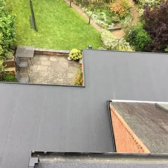 Roofer Bromsgrove flat roof specialists working on modern roofing system