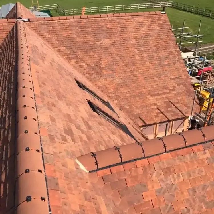 Roofing company browgrove installing clay tile roof on residential property